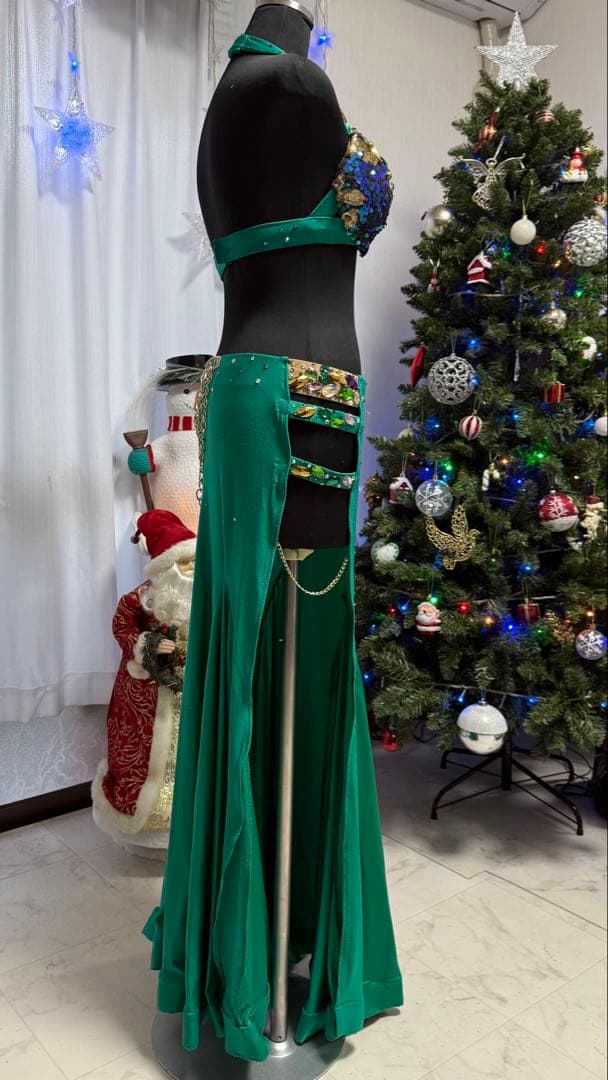 POLINA ベリーダンス 衣装 グリーン Mサイズ