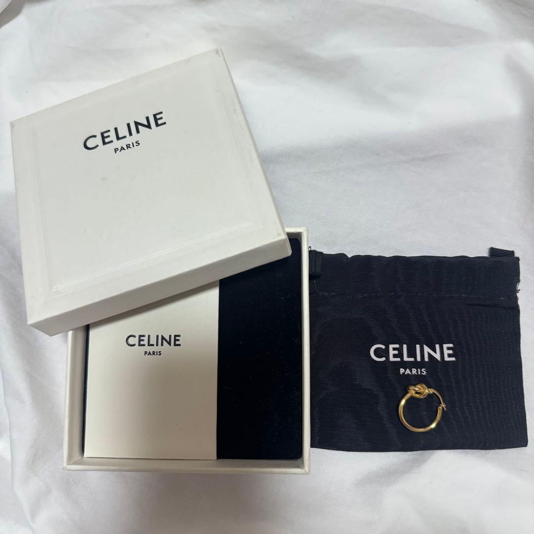 CELINE ノットスモールフープ　ゴールド （片耳)