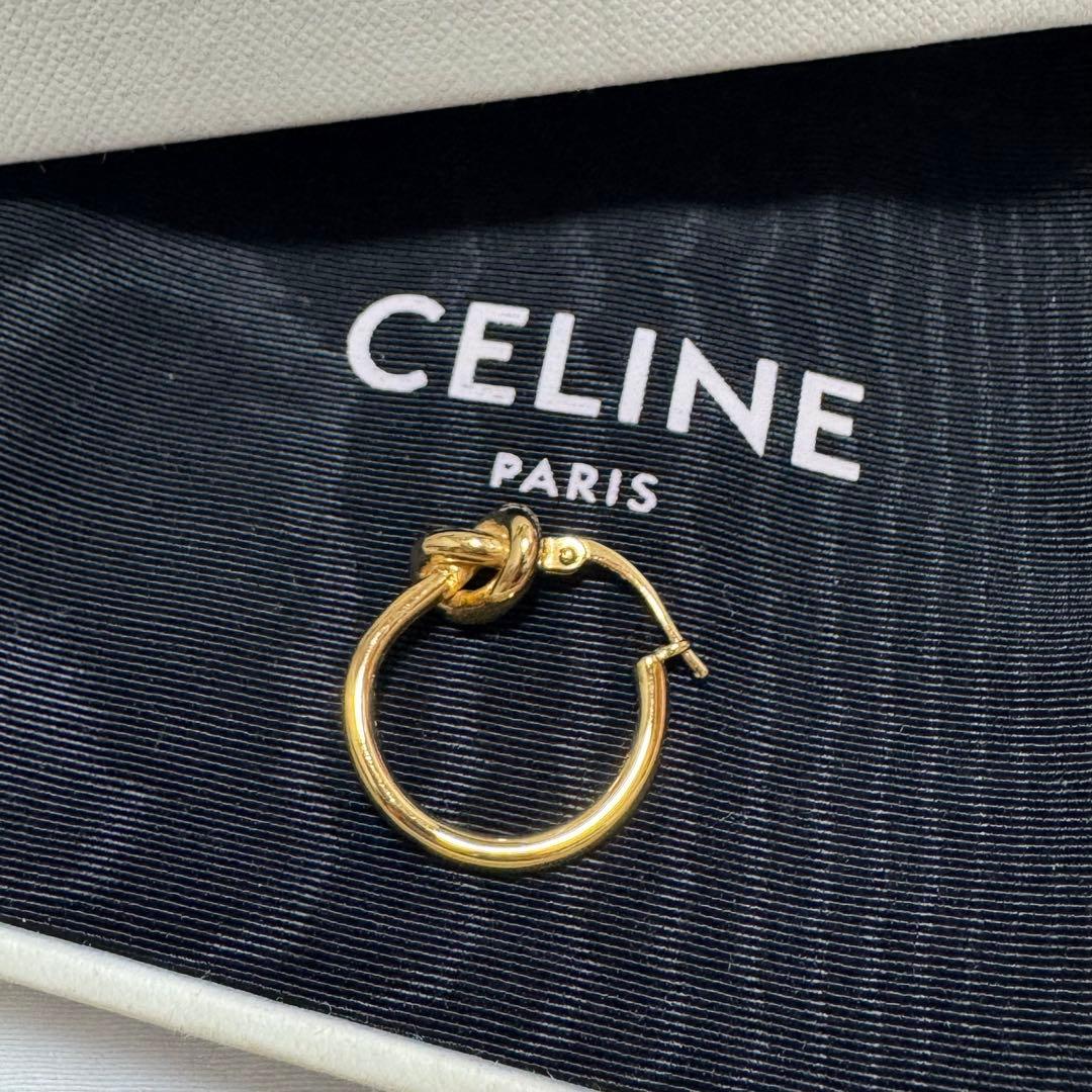 CELINE ノットスモールフープ　ゴールド （片耳)