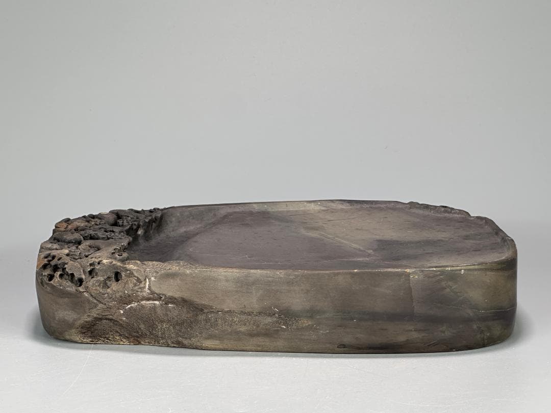 中国美術　書道具　文房具　硯　梅花鳥文端渓硯　唐物　古物　時代物　大振