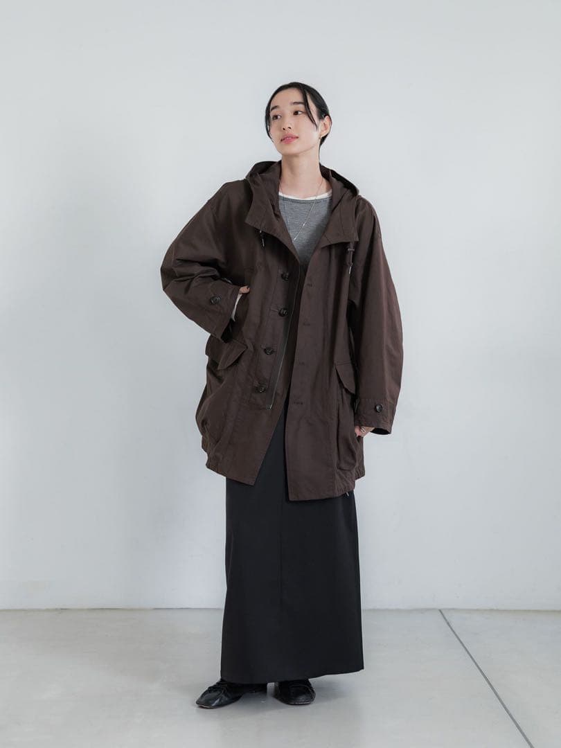 crewre クルーレ ピーチスキンモッズコート　ダークブラウン