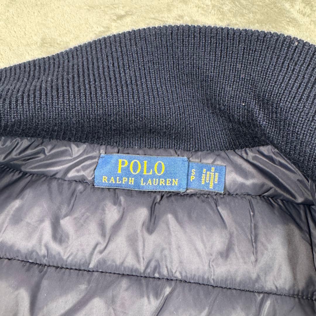 ポロラルフローレン　ダウン切替　ニット　ネイビー　Sサイズ
