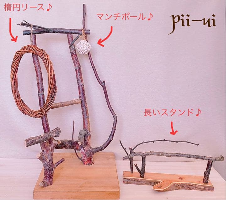 白樺　希少　曲がった枝のスタンド　長いスタンドセット　35