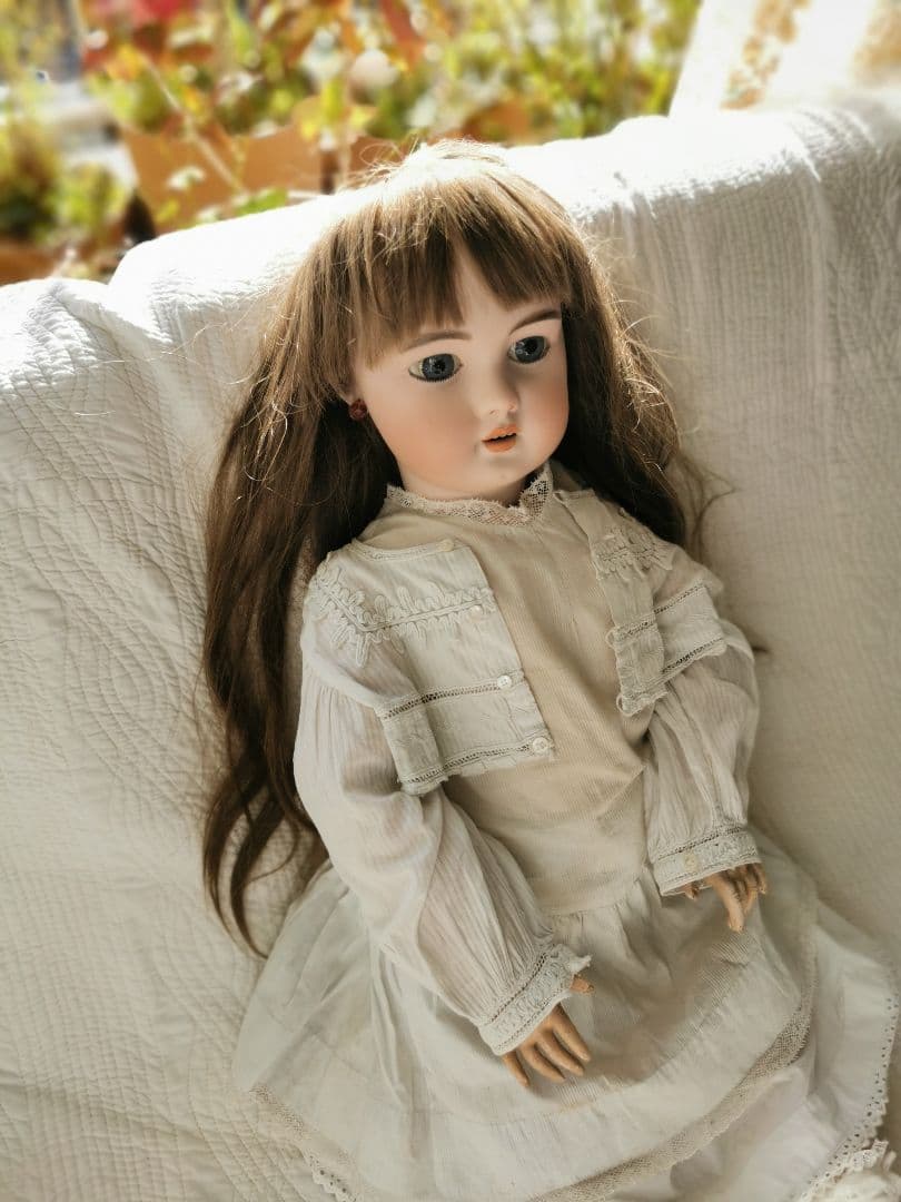 アンティークドイツ シモン＆ハルビックビスクドール 美少女人形コットンドレス靴付
