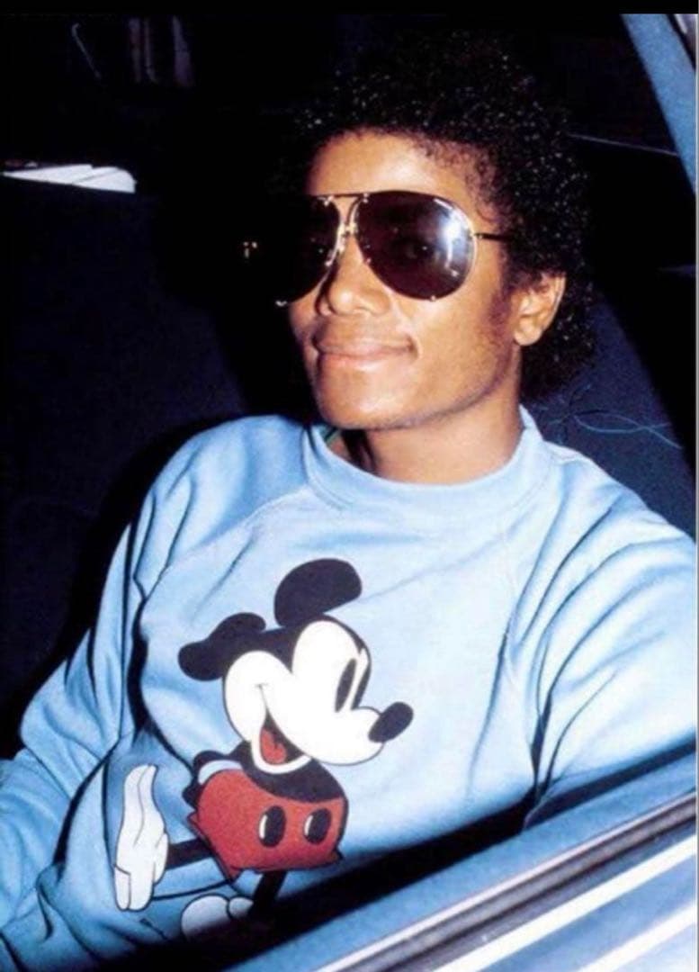 80sミッキーマウスプリント 白足 スウェット vintage 水色 短丈