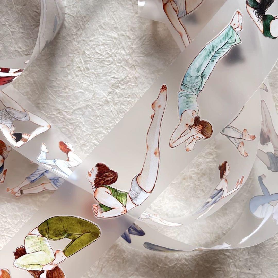 新品　DINGDING　25#Yoga　PET霧面型抜きマステ切り売り　1ループ