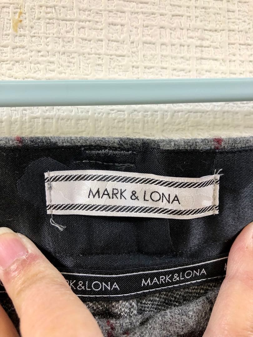 『MARK&LONA』マークアンドロナ パンツ　千鳥格子柄　グレーチェック　L