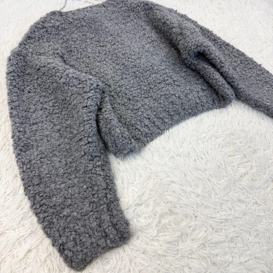CLANE TEDDY BEAR HAND KNIT TOPS カーディガン 灰