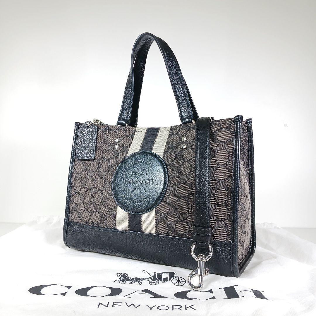 ✨美品✨コーチ　シグネチャー　ジャガード デンプシー　キャリーオール　2way