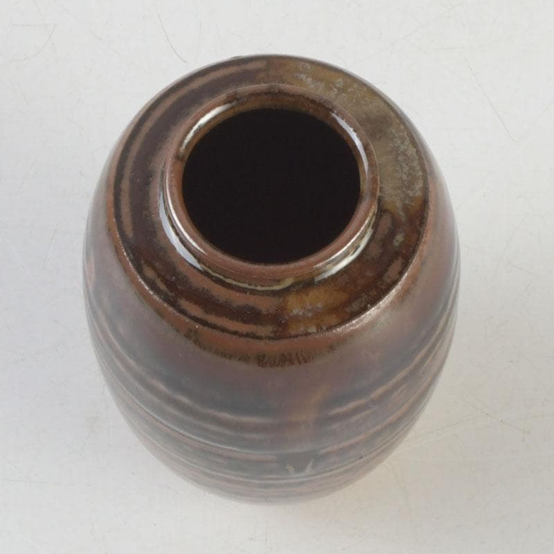 茶道具　高取焼　喜恵造　肩衝茶入　仕覆付二点付　共箱　V　9538