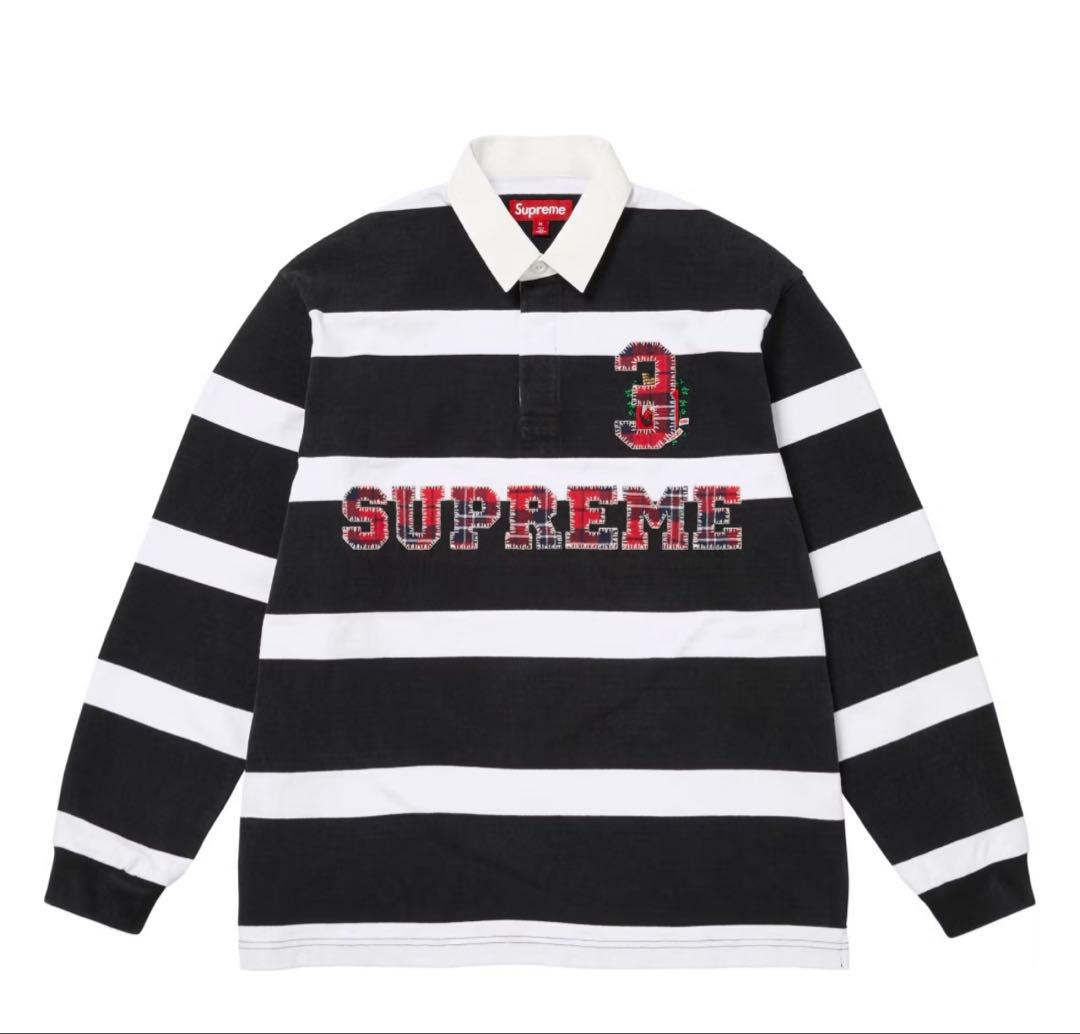 ウェア Supreme Stripe Rugby Black