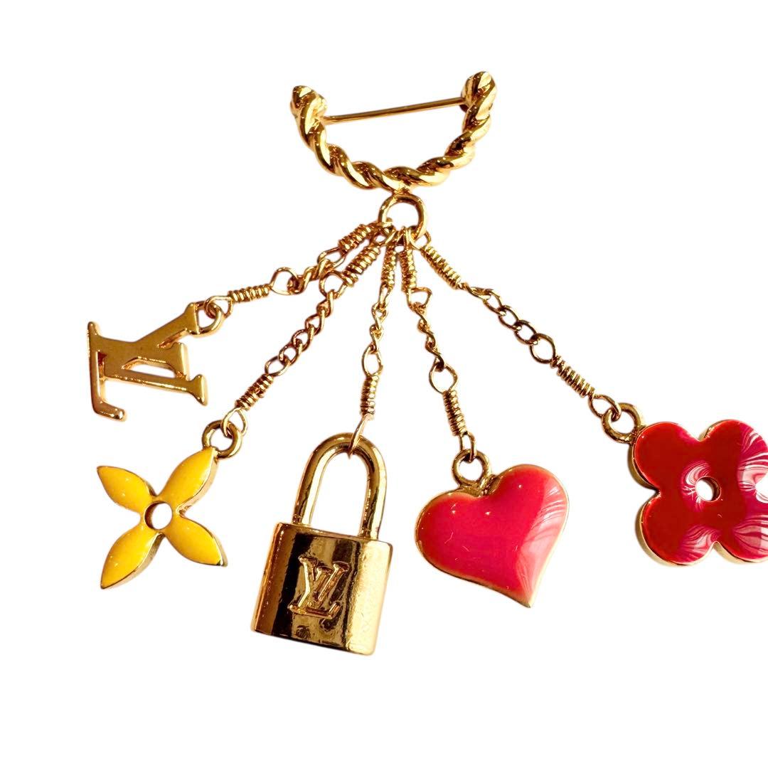 ルイヴィトン　スウィート　モノグラム　5連アイコンフリンジ　ブローチ　極美品