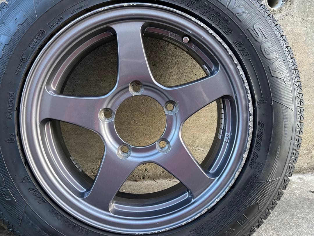 ジムニー　スタッドレスタイヤホイール4本セット　グッドイヤーアイスナビ　22年製