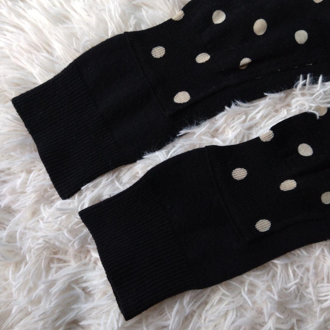 コムデギャルソン　コムコム　ドット　ブラックニットカーディガン　ペプラム切り替え