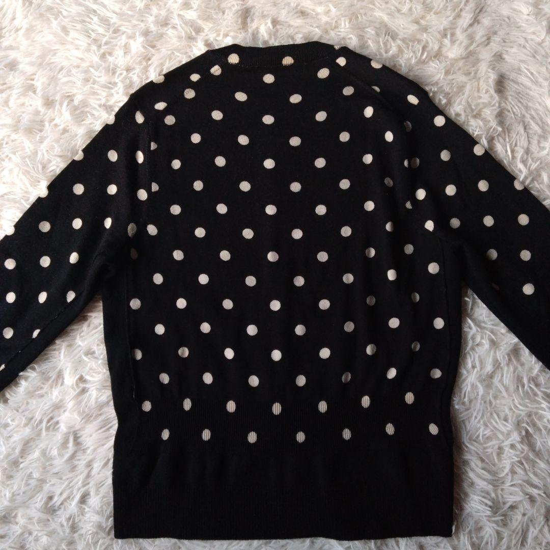 コムデギャルソン　コムコム　ドット　ブラックニットカーディガン　ペプラム切り替え