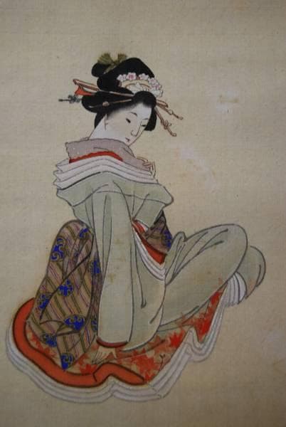 真作/島田廣明/浮世絵/美人画/NO.1/布袋屋掛軸HB-22/