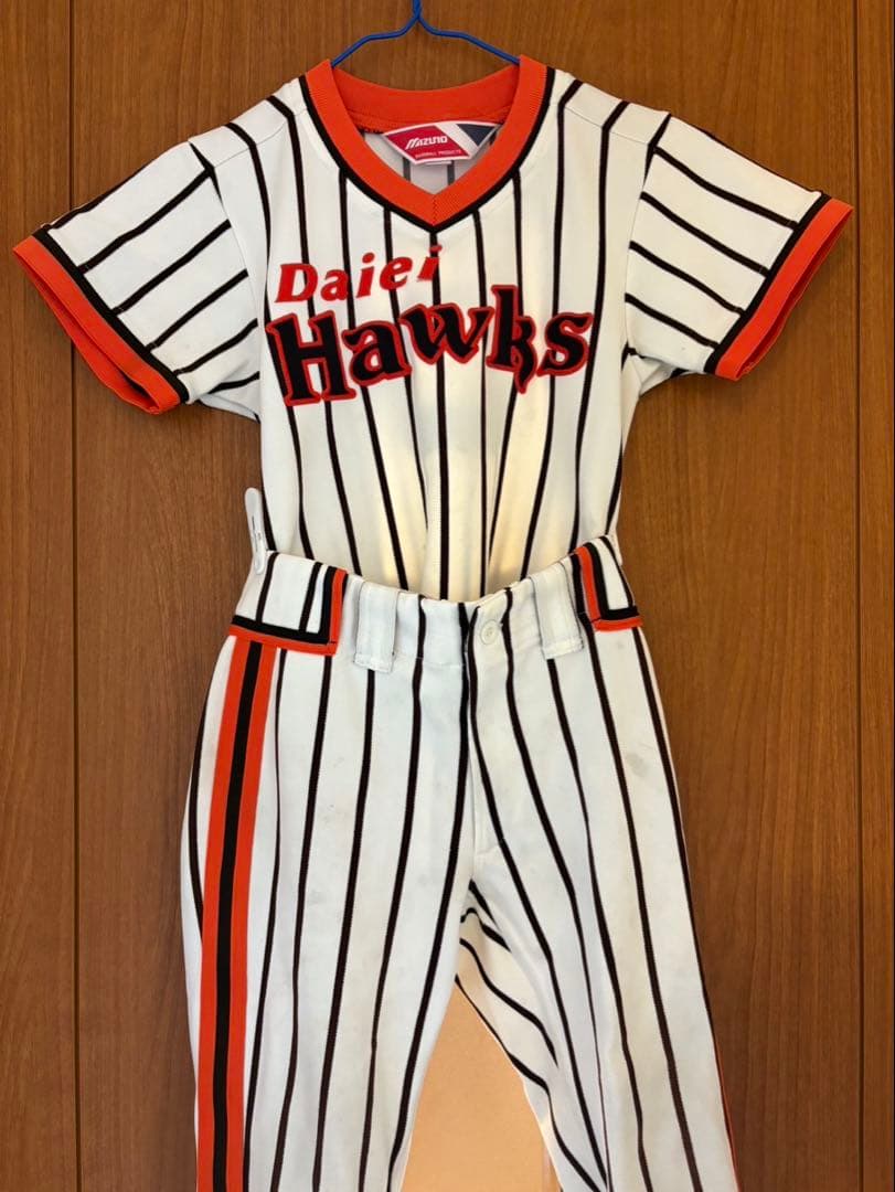 【レア】 福岡 ダイエー ホークス ユニフォーム 120 ストライプ キッズ