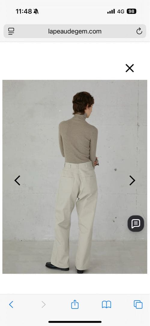 パンツ high waist straight twill pants