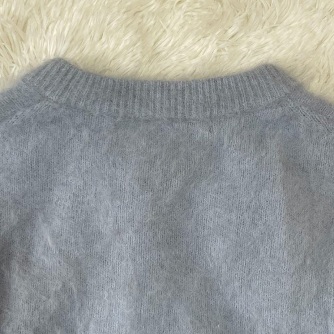 マルティニーク フォックス カシミヤ カーディガン ライトブルー レディース