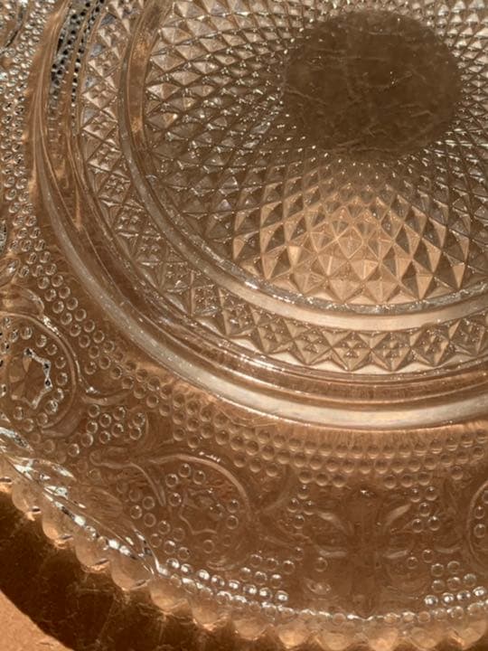 ヴィンテージ　ガラス製カップとお皿のセット