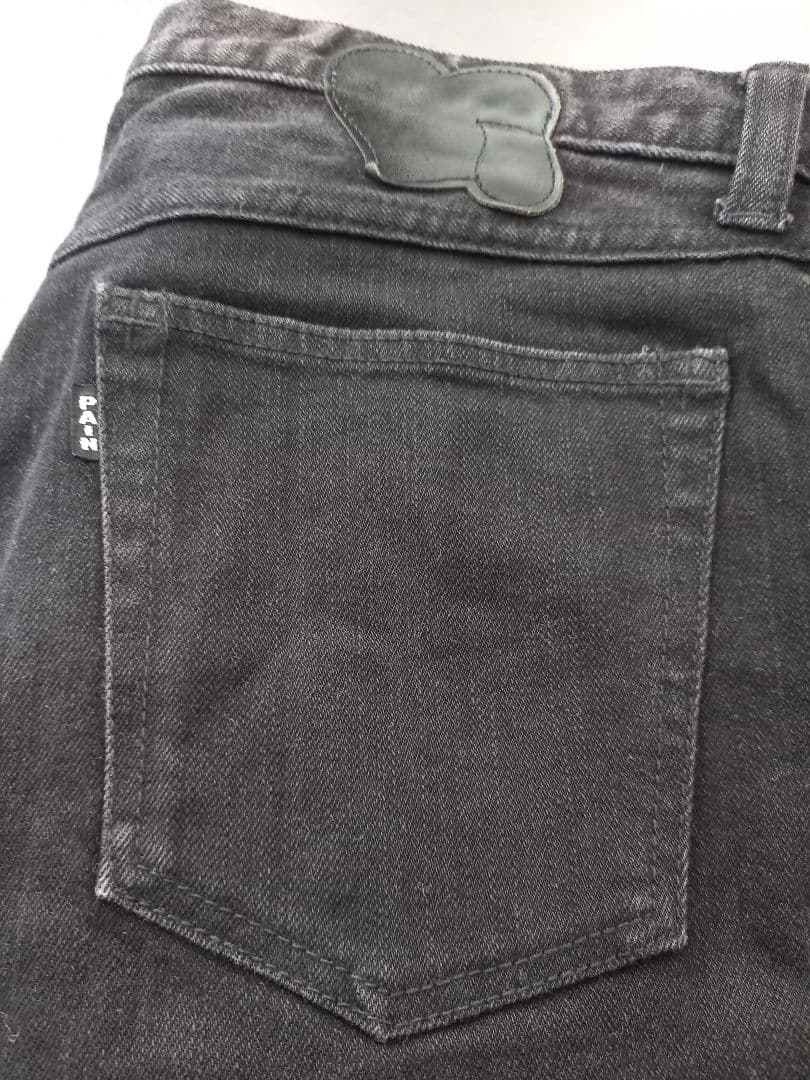 NUMBER (N)INE☆ハート涙レザーパッチ☆ブラックデニム☆スキニー☆１