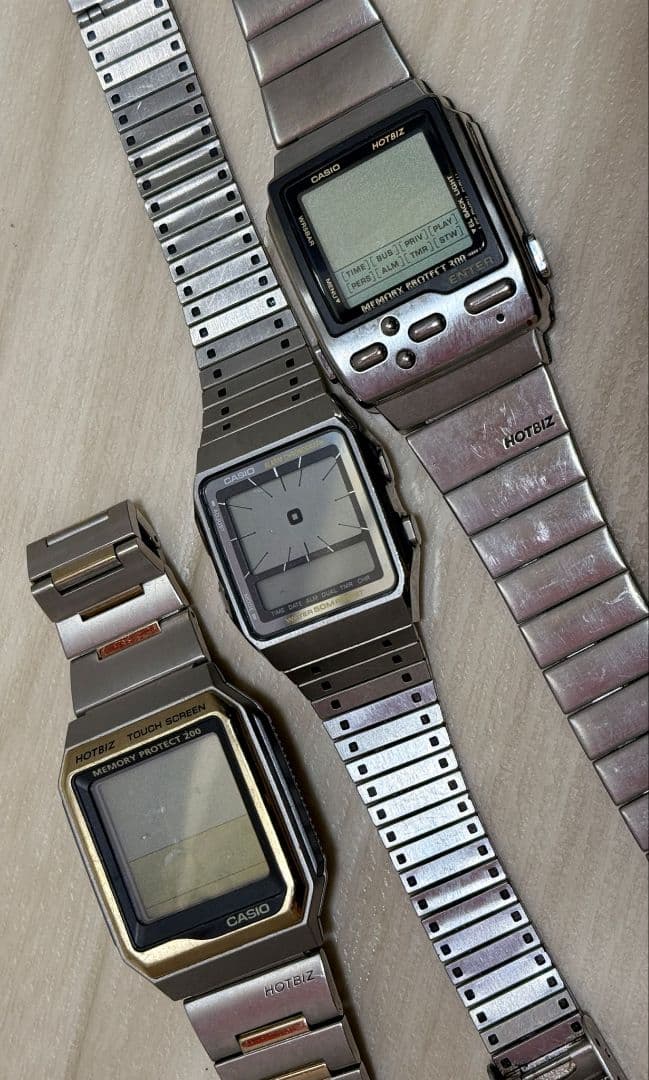 CASIO HOTBIZ デジタル腕時計 ステンレスバンド ジャンク