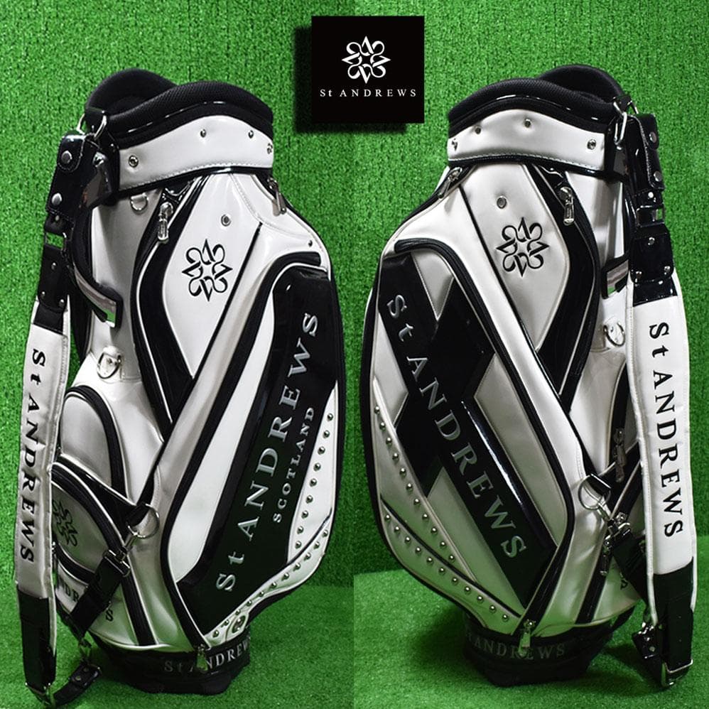 St ANDREWS/ゴルフ 3点式/エナメルキャディバッグ9.5型 美品！