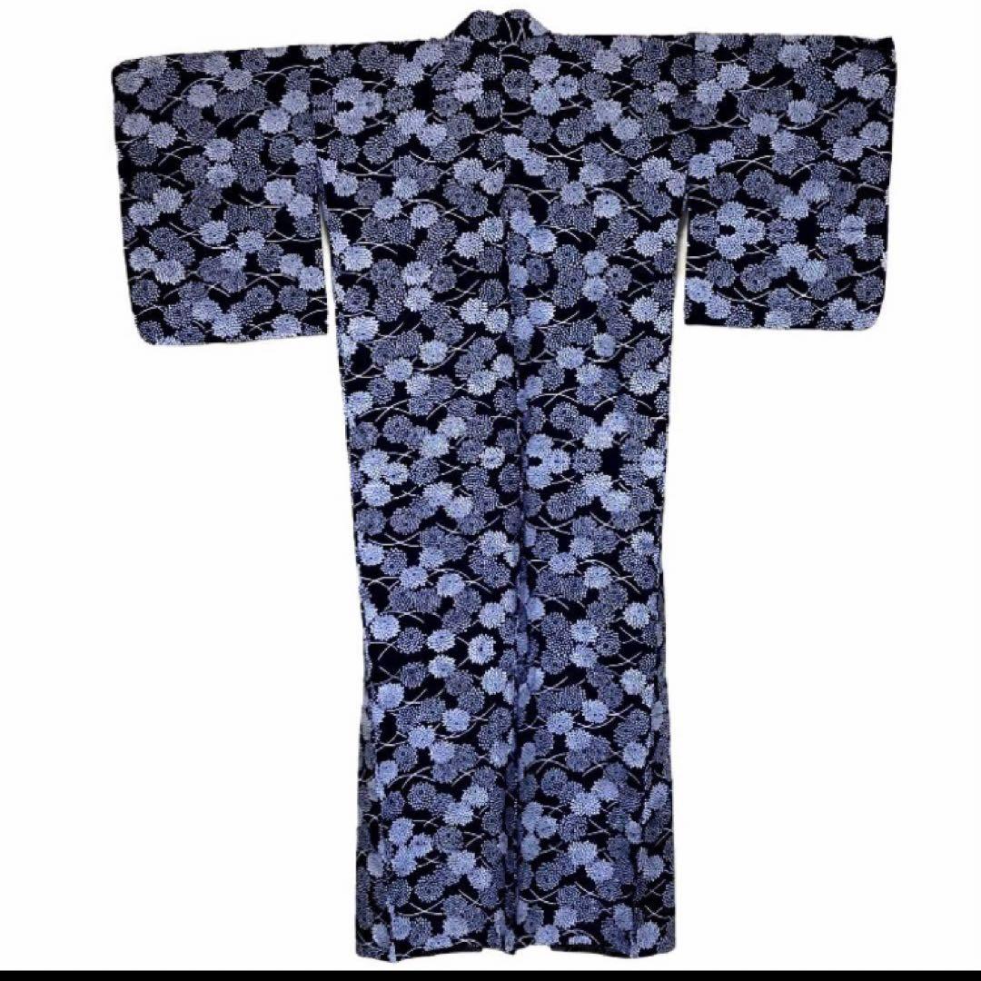 ご提案価格にてご案内です　浴衣 本染め 大菊 露芝 レトロモダン 高級浴衣 木綿