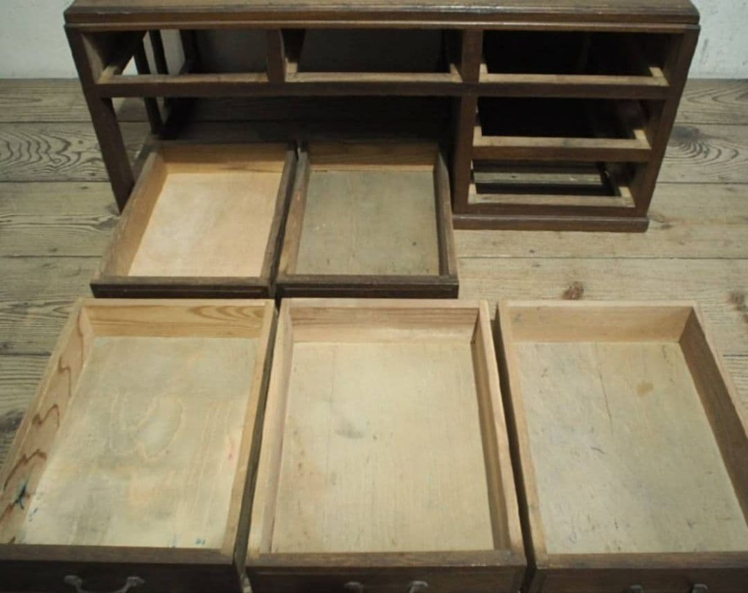 1039 ヴィンテージ　ロータイプの片袖机　文机　ローテーブル　収納棚　レトロ