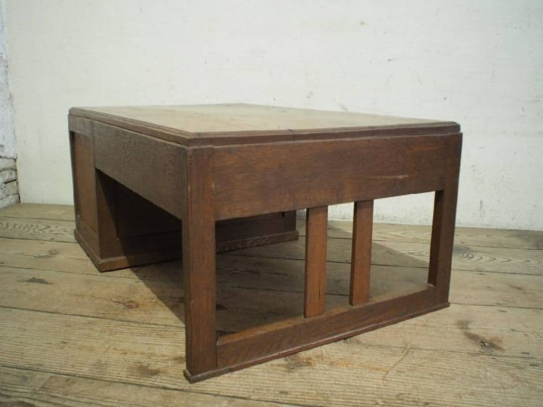 1039 ヴィンテージ　ロータイプの片袖机　文机　ローテーブル　収納棚　レトロ