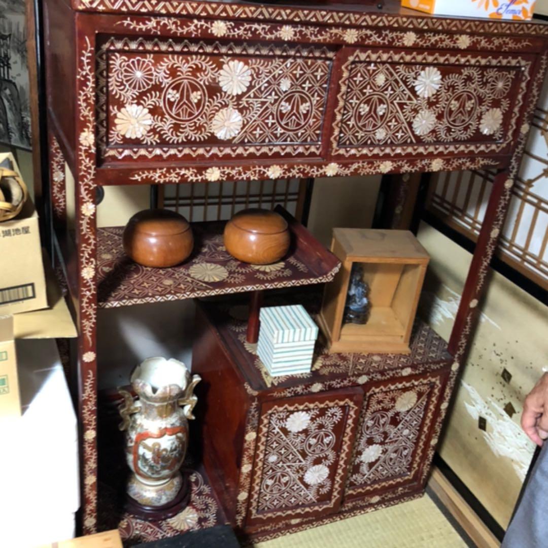 山内家　家紋　螺鈿箪笥