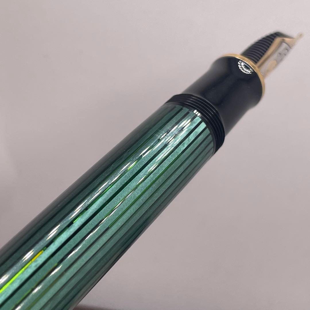 ★PE593□ペリカン スーベレーン M800 万年筆 緑縞 美品