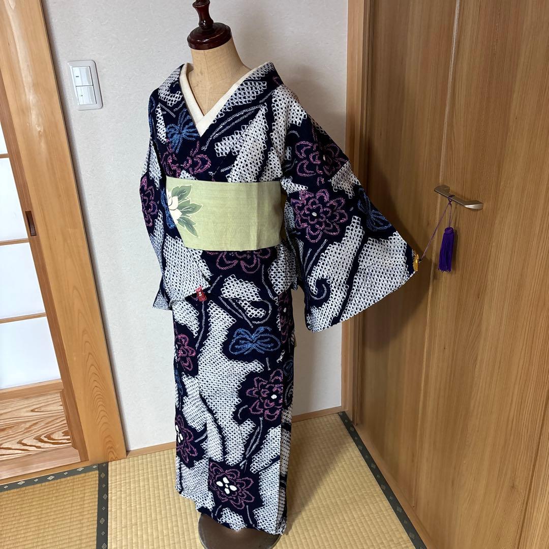 お花と蝶々♡有松絞り(^^)