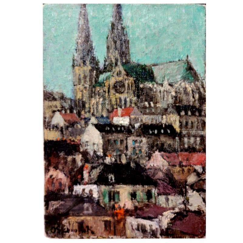 ☆北村脩☆「シャルトル」油絵　SM　◆日展審査員◆二紀会会員◆