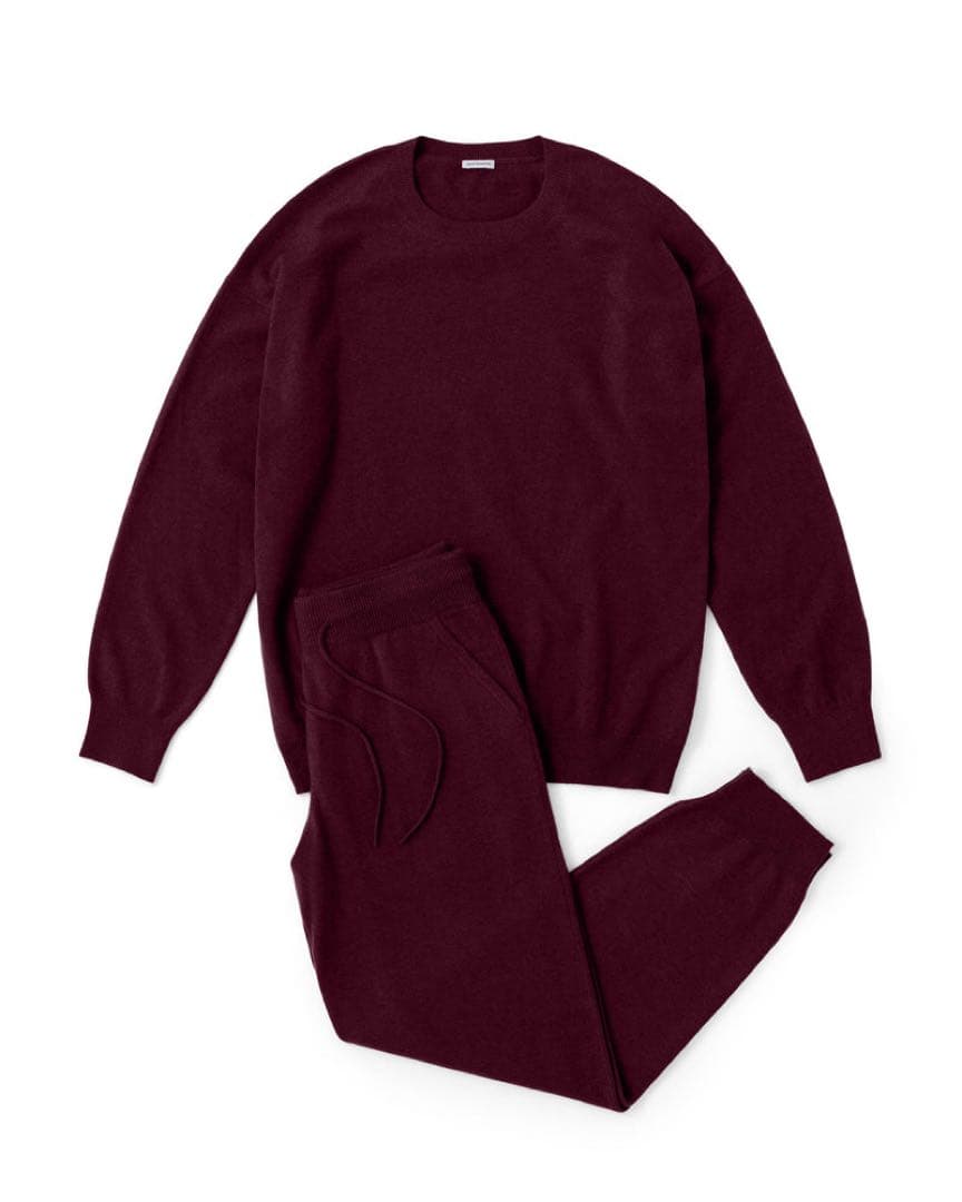 cash & barba モンゴリアンカシミヤセットアップ ボルドー