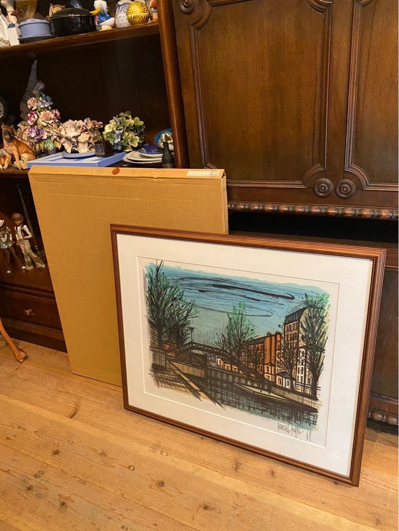 ベルナール ビュッフェ サンマルタンの橋 額縁 インテリア アート