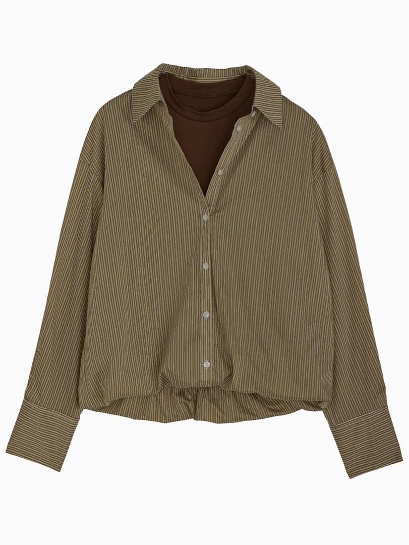 新品Ameri STRIPE INVERSION SHIRT TOP