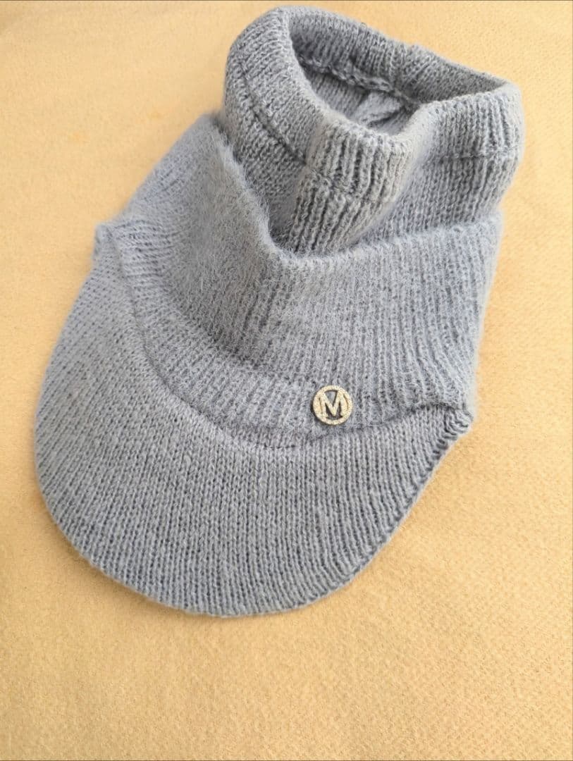 新品】ニット　帽子　耳当て　サンバイザー　ニット帽　ゴルフ　ホワイト　ランニング