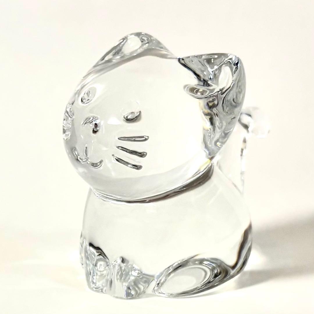 バカラ　ミニマルズキャット　クリスタルオブジェ　クリア　置物