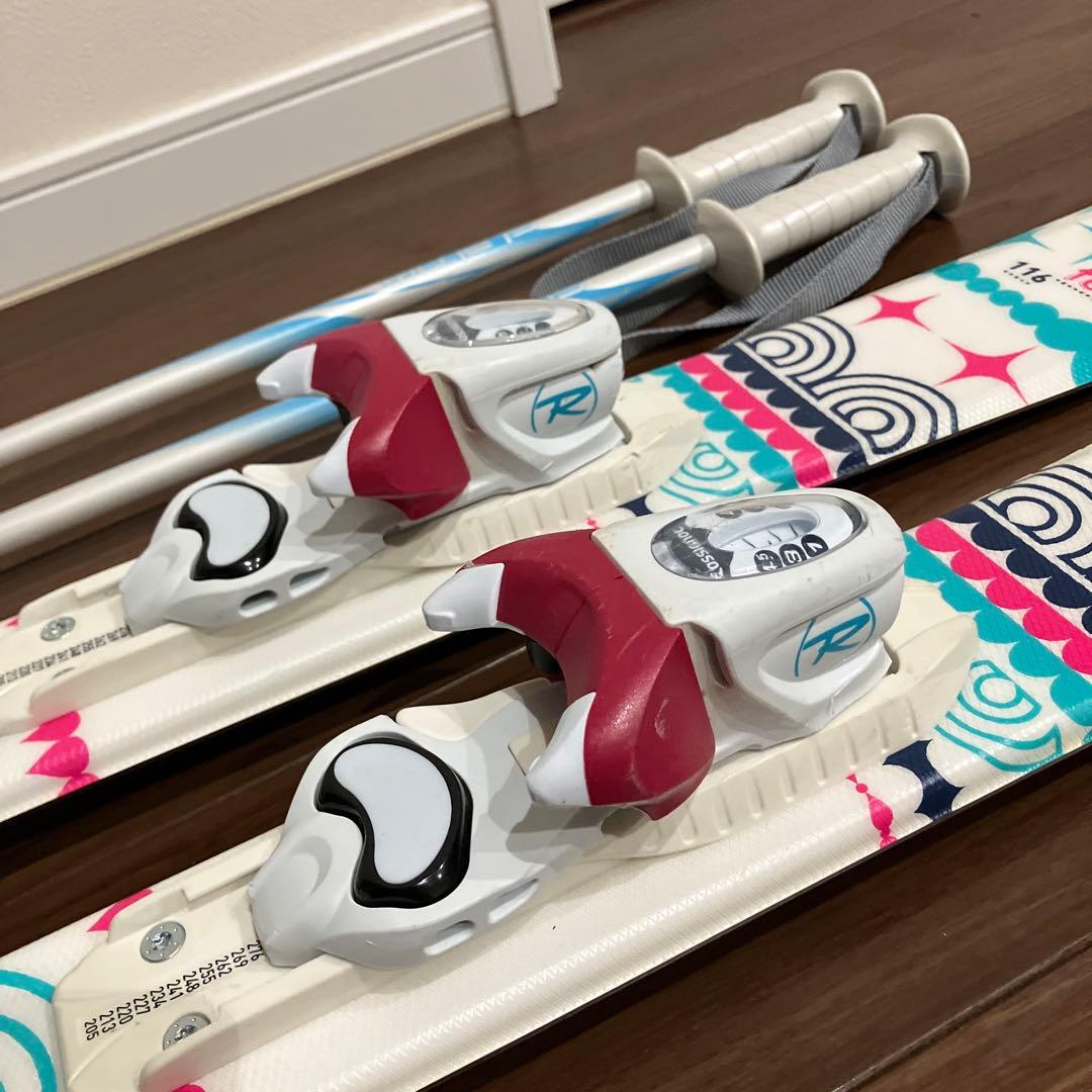 スキー板　キッズ　ロシニョール　116cm ストック