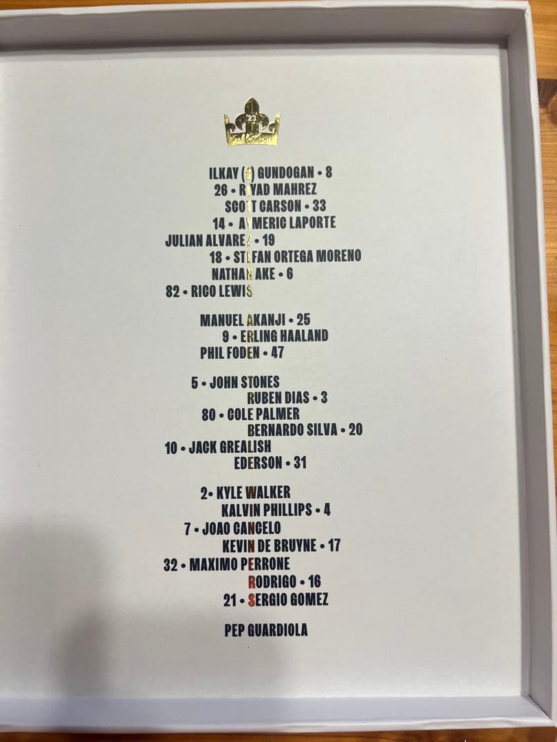 【マンチェスター・シティ2022-2023トレブル記念ユニフォームセット】タグ付