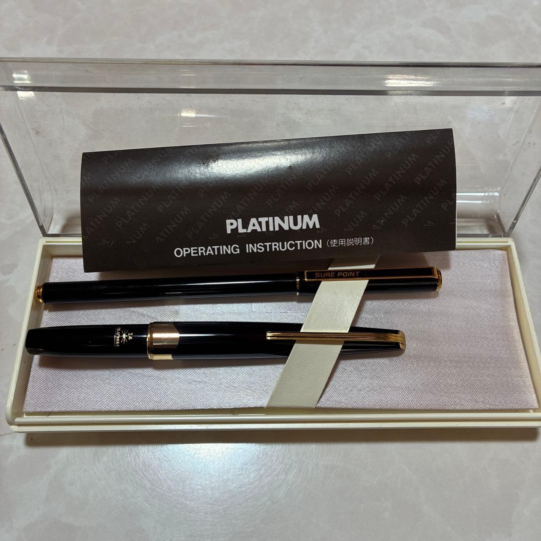 PLATINUM 14k 万年筆 ボールペンセット