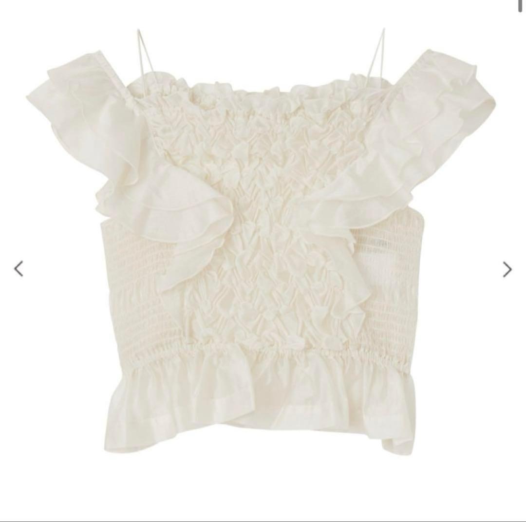 COCO DEAL シャーリングフリルブラウス