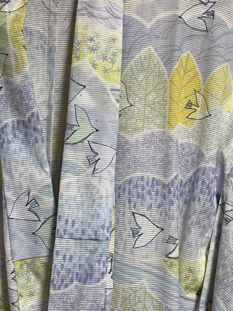 【最終値下】浴衣のみ12 今期新作金子みすゞ　浴衣　ゆかた　空のあちら紫系