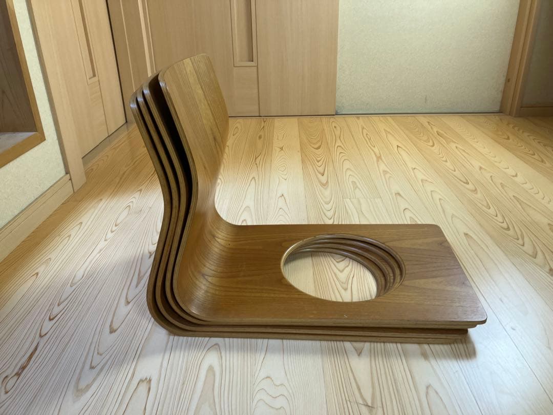 天童木工 座椅子 4脚セット 曲げ木 和モダン 藤森健次　ビンテージ　JAPAN