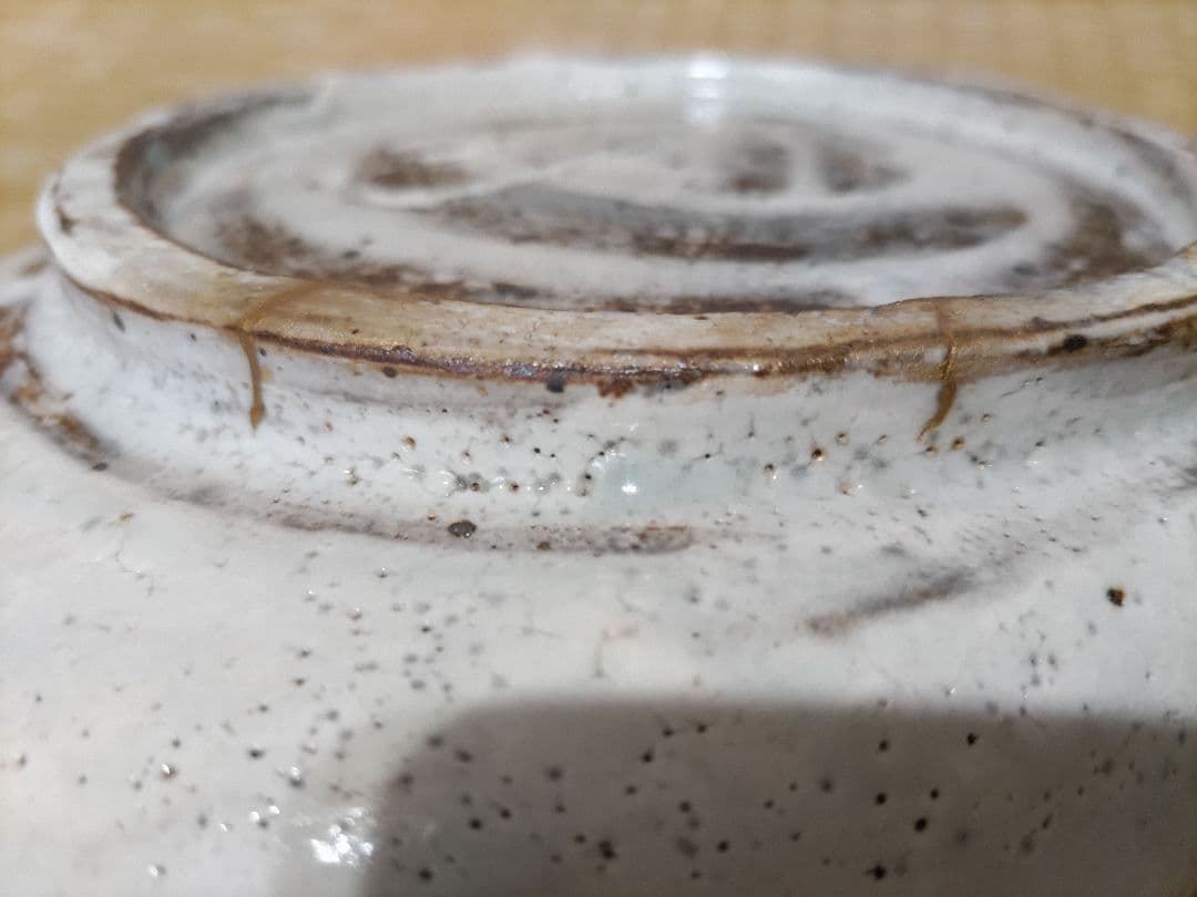 永江港史　粉引貝形皿　共箱・布　美品