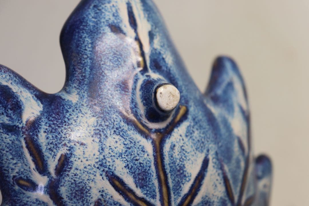 1023　鈞釉葉型皿　木箱入　送料込み1023