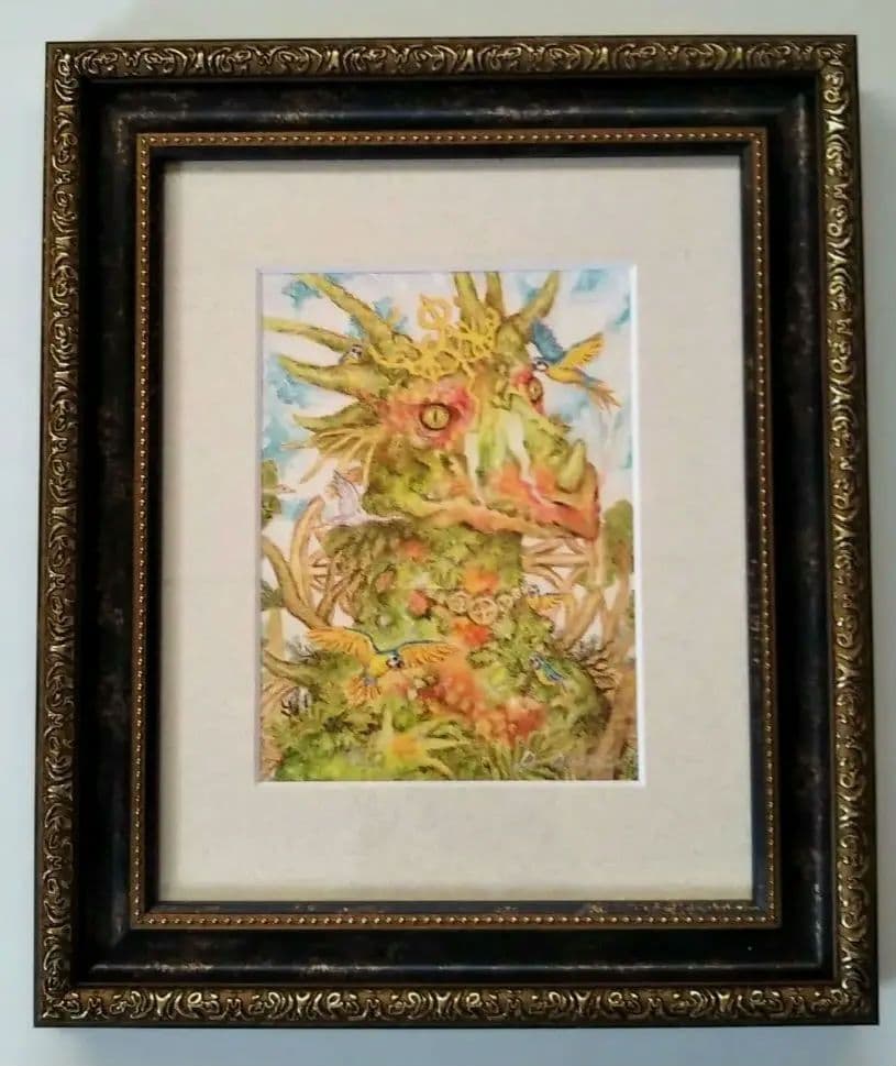 【原画】『古の竜王』（ドラゴン　竜　龍　辰　パステル画）