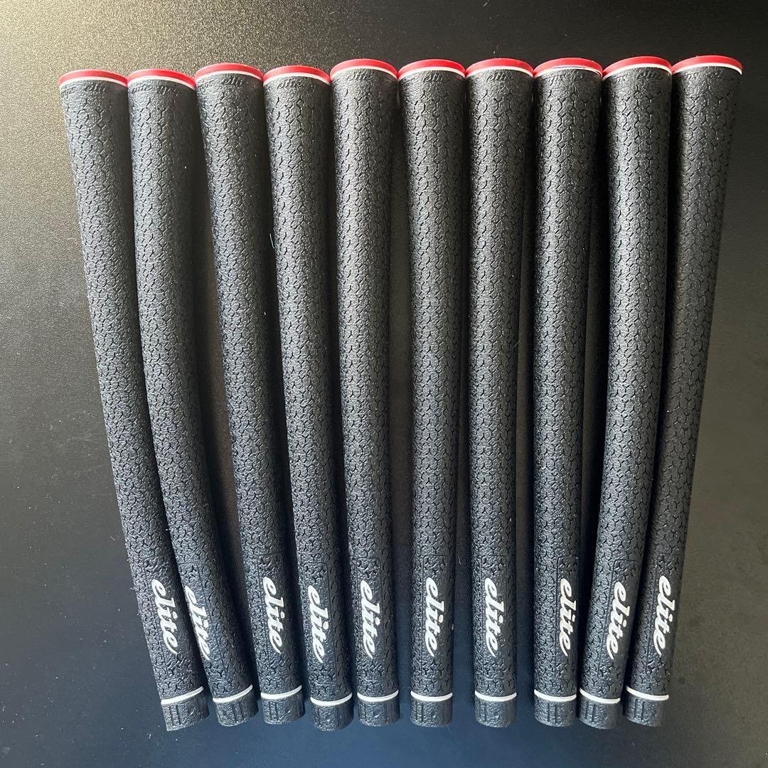 elite ゴルフグリップ 10本セット 黒/赤