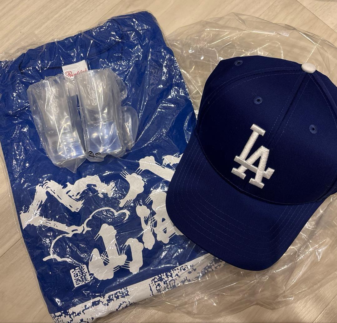 八海山 ドジャース おちょこ2個 キャップ Tシャツセット